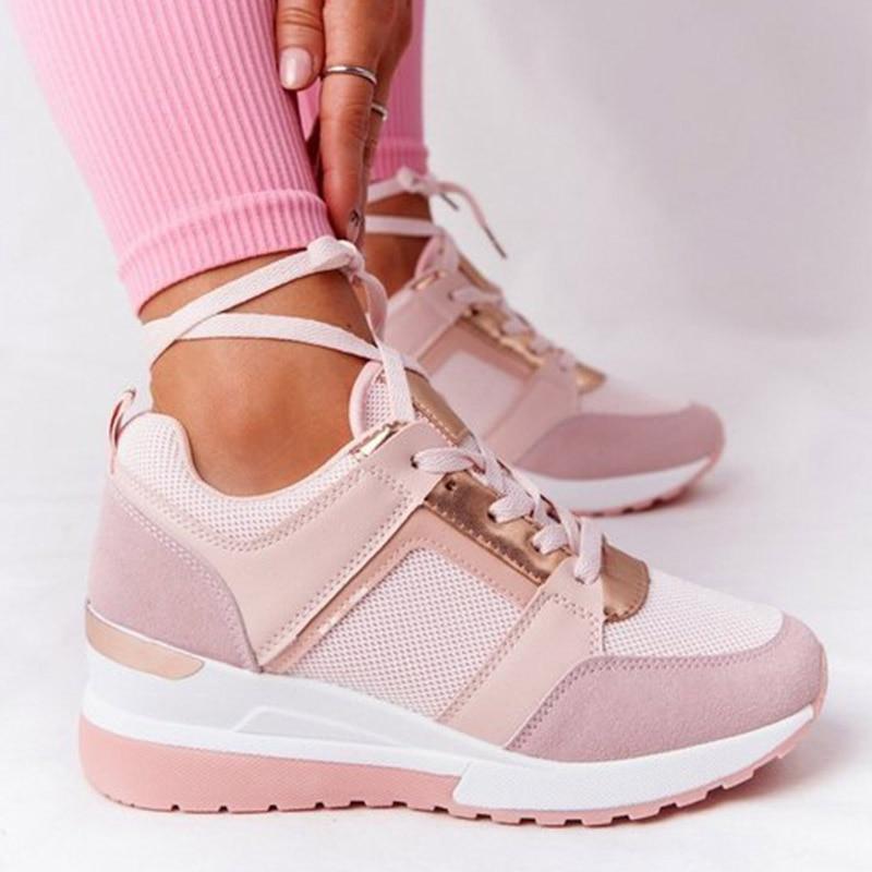 Damen Trendig Hohe Sneaker | Glanzend