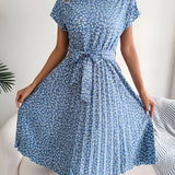 Caitlin | Pleated Floral Pattern Dress