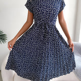 Caitlin | Pleated Floral Pattern Dress