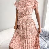 Caitlin | Pleated Floral Pattern Dress