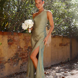 Women's One-Shoulder Maxi Long Wedding Guest Dress