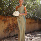 Women's One-Shoulder Maxi Long Wedding Guest Dress