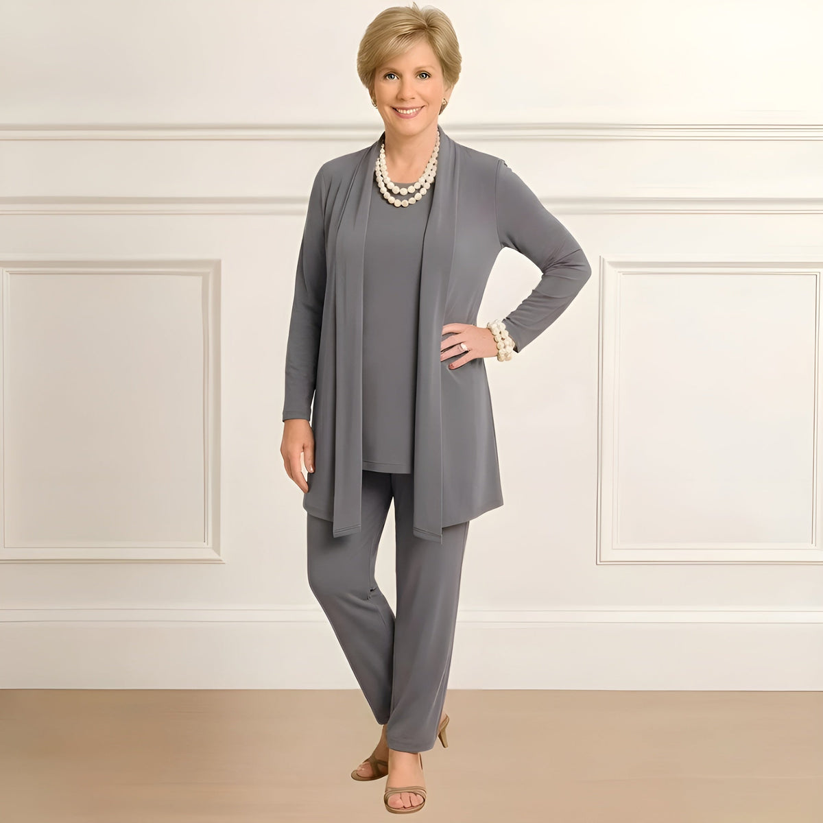 Mia | Lagenlook Cardigan Zweiteiliges Set