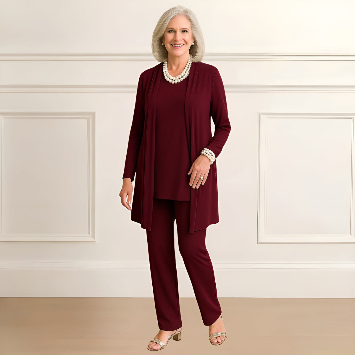 Mia | Lagenlook Cardigan Zweiteiliges Set