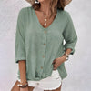 Adeline | V-neck Buttoned Blouse