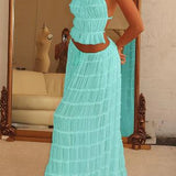 Damen Einstellbar Halter Maxi Sommerkleid