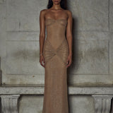 Women's Strapless Maxi Evening Dress