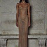 Women's Strapless Maxi Evening Dress