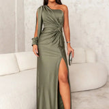 Women's One-Shoulder Maxi Evening Dress