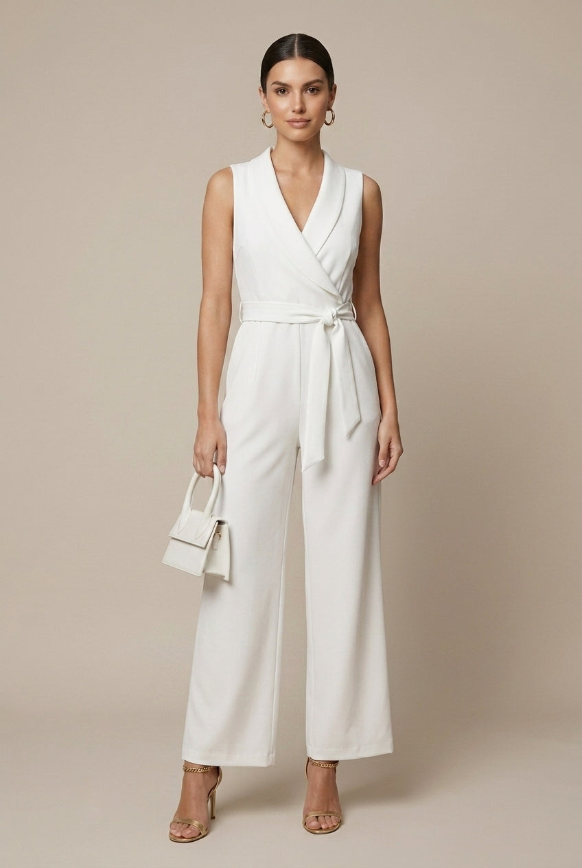 Lucy | Weites Bein Langarm Jumpsuit