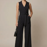 Lucy | Weites Bein Langarm Jumpsuit