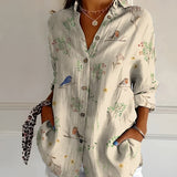 Gabriella | Kerbenausschnitt Mixed Print Bluse