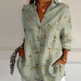 Gabriella | Kerbenausschnitt Mixed Print Bluse