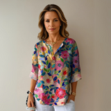 Addison | Floral Pattern Knot Closure Blouse