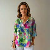 Addison | Floral Pattern Knot Closure Blouse